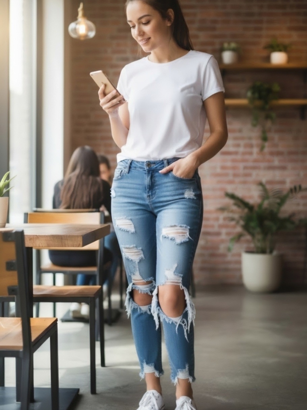 Cello Light Blue Distressed Ankle Jeans